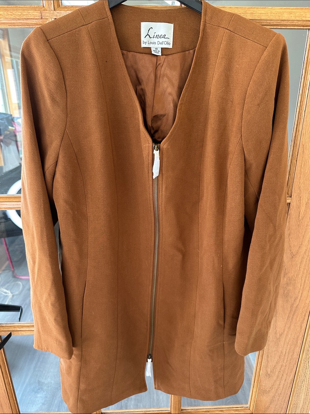 Linea by Louis Dell'Olio Women's Tan Zip-Front Trench Coat
